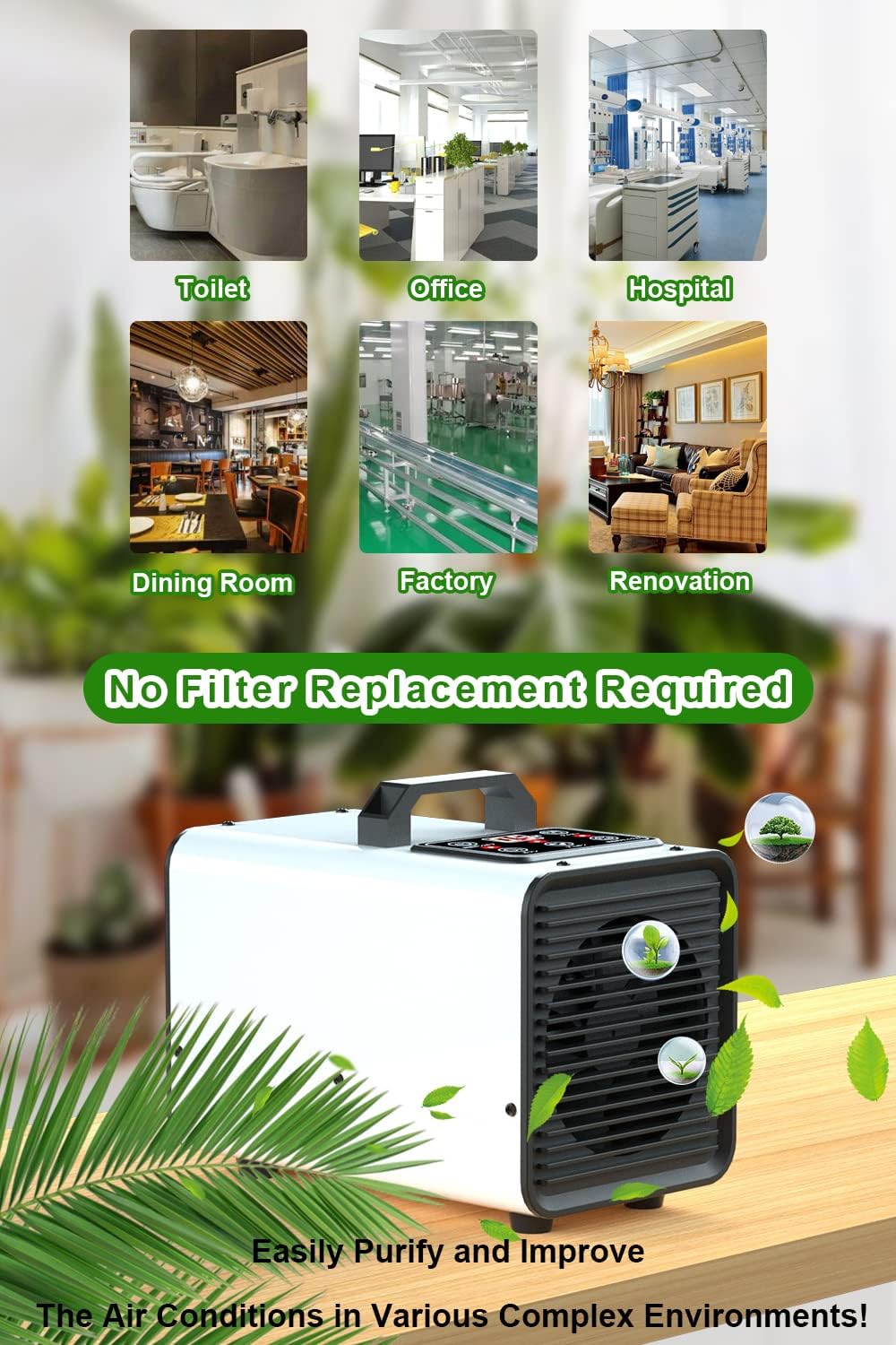 Tesiplz Ozone & Negative Ion 2 IN1 Generator,Ultramax Commercial Odor Removal Eliminator Deodorizer Machine - Tesiplz